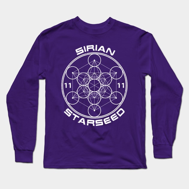 Sirian Starseed Sacred Geometry Long Sleeve T-Shirt by rycotokyo81